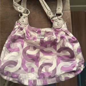 Coach Lavender and Cream Shoulder Bag